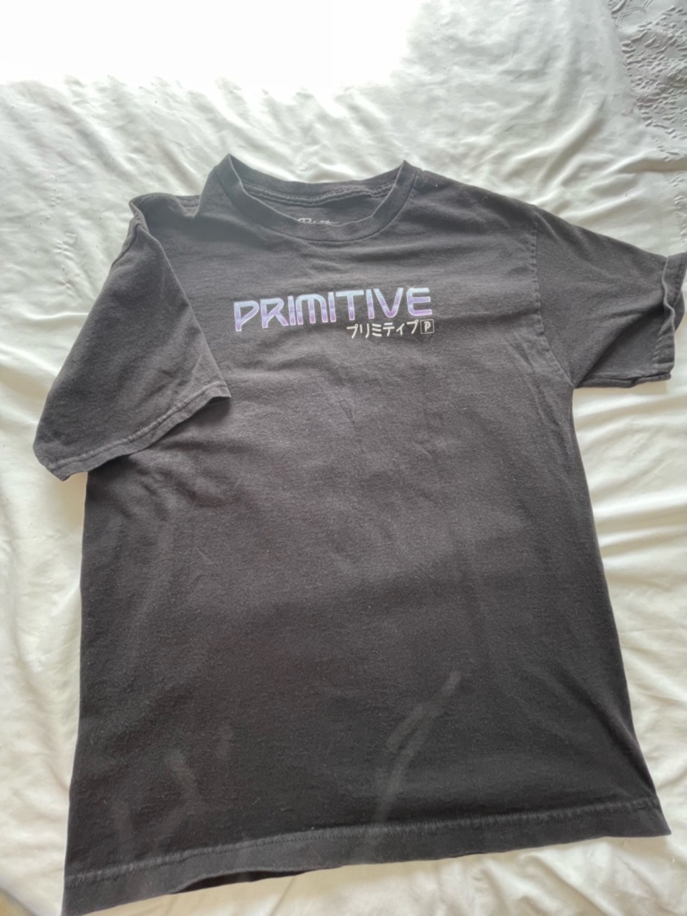 Primitive Black Tee with Lavender Logo